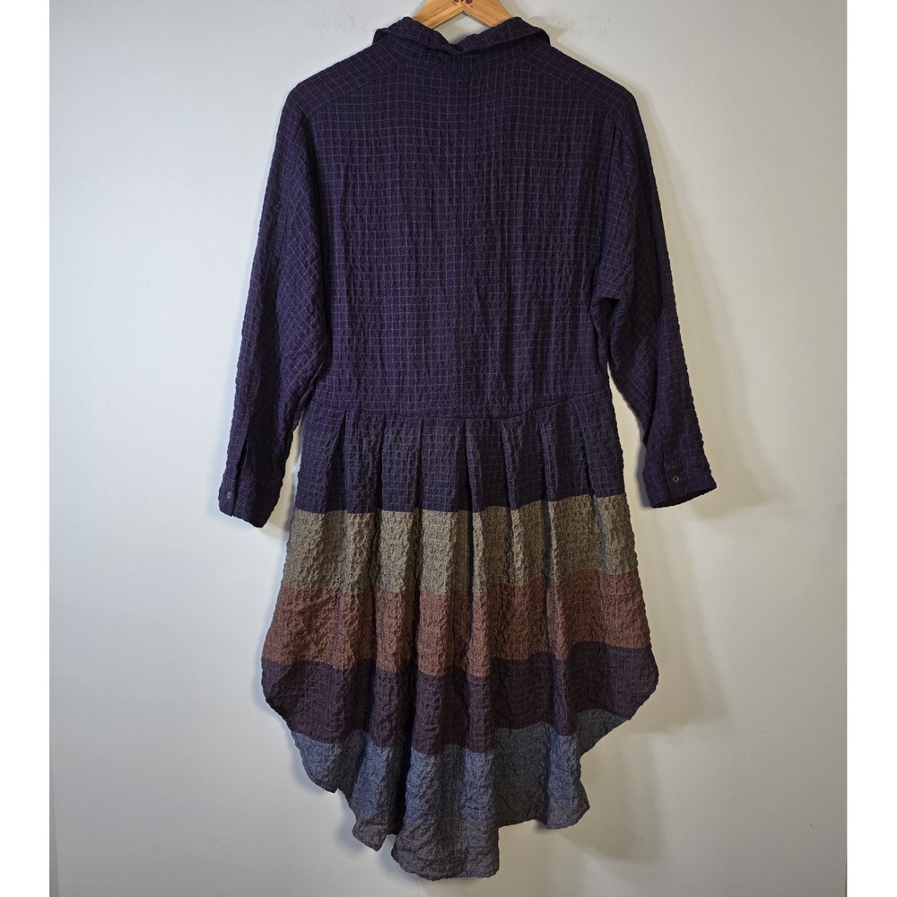 Free People Shirtdress Ray Of Light Size S Dress Purple Stripe Pockets Tie Waist - Picture 3 of 9